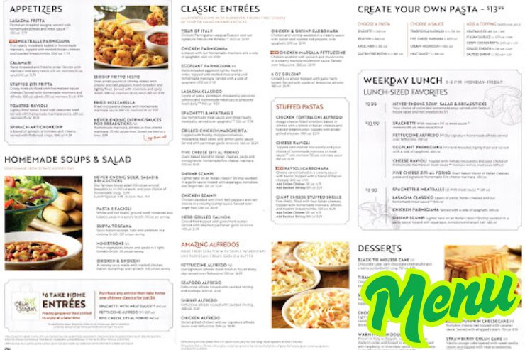 Olive Garden Italian Restaurant menu
