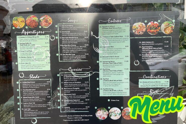Thai Basil Restaurant menu